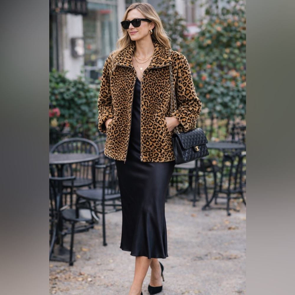 Vintage  80s/90s Lorovi Women’s Oversized M Soft Leopard Print USA Made Jacket